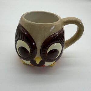 Mesa Home Products Wise Owl Brown Glossy Porcelain coffee Mug Or Tea Cup